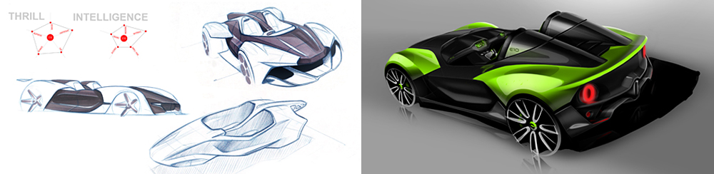 Drive Design initial Zenos E10 sketches